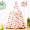 thumbnail image 4 of Bolsa de compras grande, lavable y plegable, impermeable, de tela Oxford, reutilizable, para compras, bolsas de mano reutilizables grandes de 22,7 kg, bolsas de nailon, estilo zanahoria vintage., 4 of 6