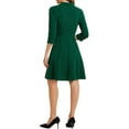 thumbnail image 3 of INSPIRE CHIC Double Breasted Dress for Women's Notched Lapel Half Sleeve Business Blazer Dress Dark Green M, 3 of 5