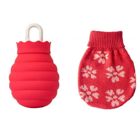 

Hot Water Bottle Microwaveable Silicone Hot Water Bottle for Cold Winter Red