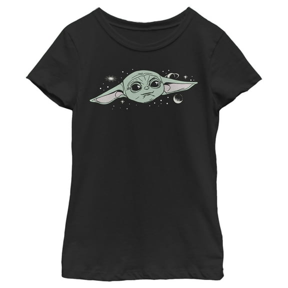 Girl's Star Wars: The Mandalorian Daydreaming Child Graphic Tee Black X Large