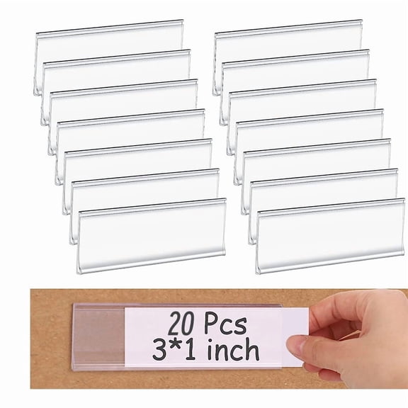 Self-adhesive label holder slot supermarket product shelf price tag 20pcs