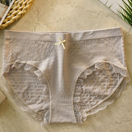 Panties for Women Bow Decor Panty Women s Seamless Panties Bubble High Elastic Seamless Cotton Breathable Mid-Waist Hip Lift Breathable Strench Briefs QIPOPIQ Clearance