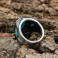 thumbnail image 5 of QQTDFG Mens Jewelry 316l stainless steel Oval blue turquoise men ring stone Size 7-15-12, 5 of 5