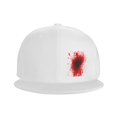 thumbnail image 2 of Red Splatter Pattern Flat Bill Hats for Men Snapback Skull Skateboard Hats Baseball Cap, 2 of 7