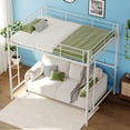thumbnail image 5 of Zimtown Full Loft Bed with Stairs Metal Single Loft Bunk Bed with Safety Guard Rails & 2 Side Ladder, White, 5 of 9