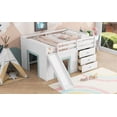 thumbnail image 5 of Full Bed Frame, Double Bed Frame,Full Size Low Loft Bed with Slide,Three Storage Drawers and Two Doors,White, 5 of 11