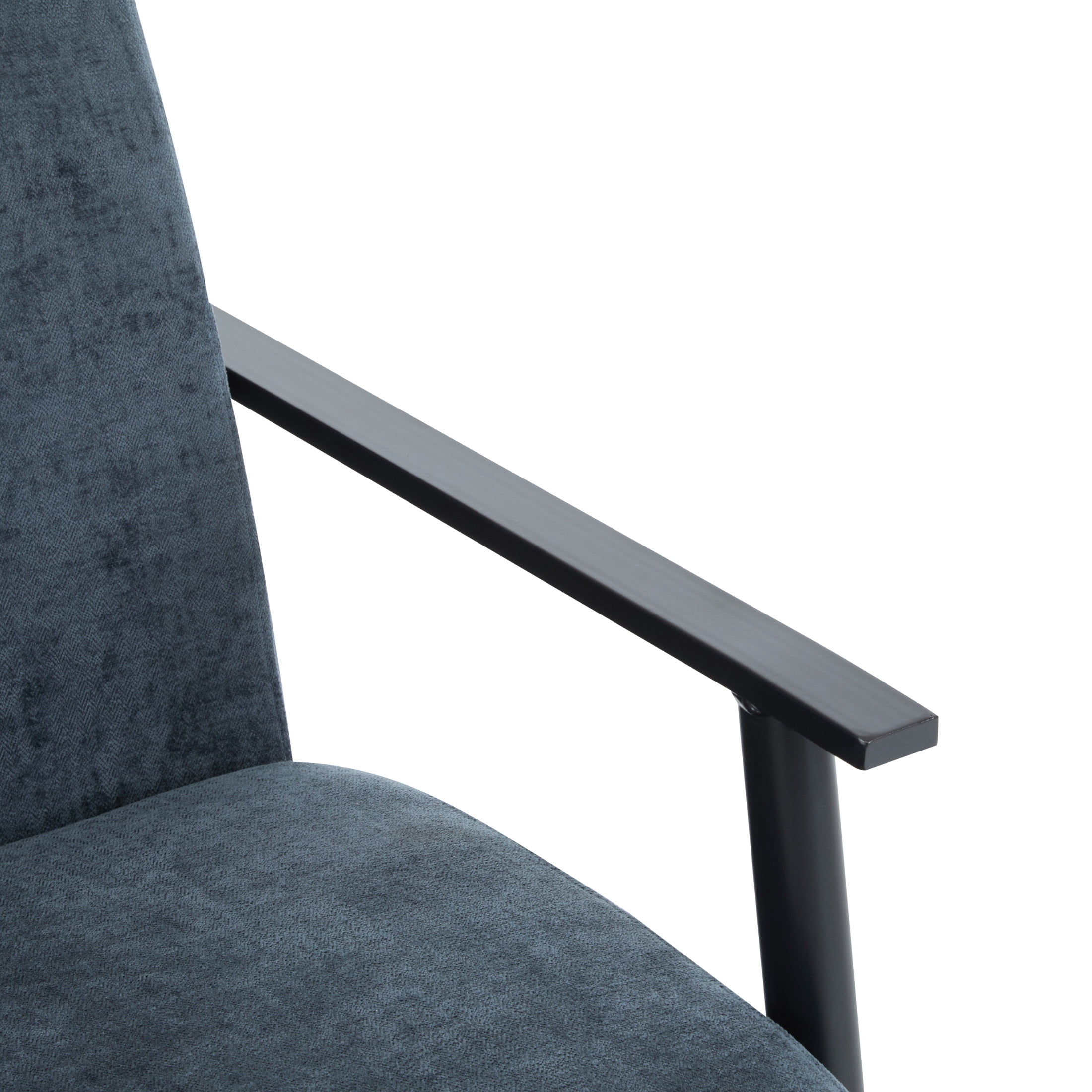 Briar Modern Blue Gray Upholstered Lounge Chair with Metal Frame