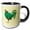 Black/White, variant on 3drose, Print of Green Rooster on Yellow Dots, 11oz Magic Transforming Mug