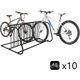 thumbnail image 3 of Qinaqin Commercial Floor Bike Rack Soporte Grid de Profundidadsign 10-Bike Capacity cm Profundidadual Sided Bicycle Almacenamiento para Garages Stores Schools & Universities Power Coated Steel, 3 of 7