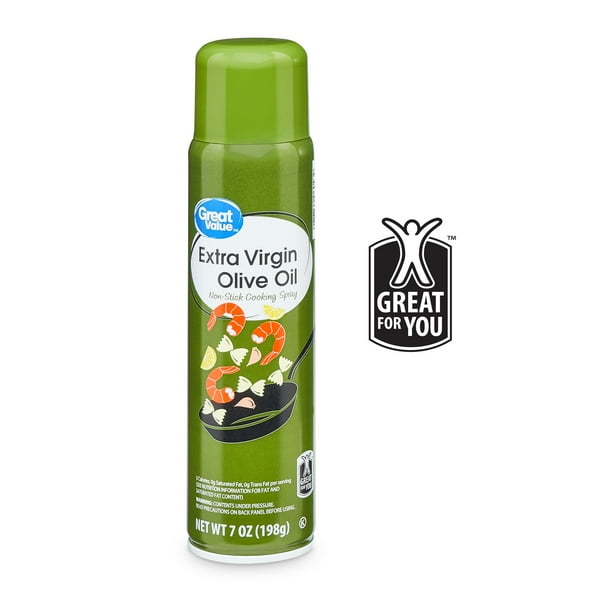 Great Value Extra Virgin Olive Oil Cooking Spray, 7 ounces, 3 Pack