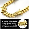 thumbnail image 5 of ChainsHouse Gold Plated Barbed Wire Necklaces for Men Women Punk Thorns Chain Necklace 9mm Width Chunky Chains Jewelry Gift, 20 inch, 5 of 10