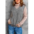 thumbnail image 2 of ABPHQTO Camiseta de tirantes gris sin mangas de punto de ochos para mujer, 2 of 5