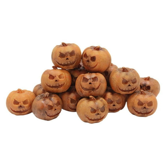 Mini Pumpkin Decorations 20 Halloween Mini Pumpkin Figurines Halloween Pumpkins Face Resin Sculptures for Home Desktop Decoration Potted Decoration