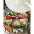 thumbnail image 3 of Outdoor Tablecloth with Umbrella Hole, Mushroom Frogs Spillproof Waterproof Outdoor Table Cover, Spring Floral Green Botanical Rustic Patio Tablecloths for Party/Garden/Picnic, Round 54 inch, 3 of 9