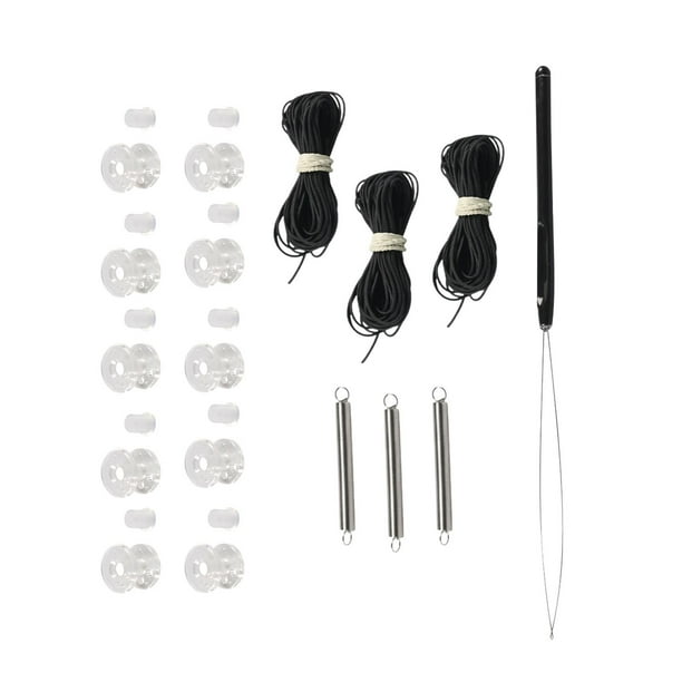 Kit de reparación de persianas plisadas para vehículos recreativos, accesorios resistentes, tensores de carrete y Cuerda negra