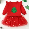 thumbnail image 2 of Kogui Baby Christmas Outfit Dress Toddler Girl Clothes Long Sleeve Print Tops and Pants 2PC Little Girl Winter Outfits 2t 3t (Red,2-3 Years), 2 of 7