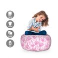 thumbnail image 2 of Garden Art Storage Toy Bag Chair, Pastel Colored Line Art Pattern Flourishing Wildflowers with Foliage, Stuffed Animal Organizer Washable Bag, Large Size, Pink and Pale Pink, by Ambesonne, 2 of 3