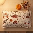 thumbnail image 4 of Halloween Ghost Lumbar Throw Pillow, Farmhouse Cute Ghost Pumpkin Rectangular Cushion with Fringe, Vintage Fall Decorative Pillow, for Sofa, Couch, Home Decor, 4 of 7