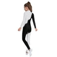 thumbnail image 2 of Zaldita Kids Girls Long Sleeve Color Block Gymnastics Leotard Full Body Romper Dance Bodysuit Unitard Dancewear White 14, 2 of 7