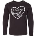 thumbnail image 3 of Inktastic I Love My Nana and Papa in White Chalk Heart Long Sleeve Youth T-Shirt, 3 of 5