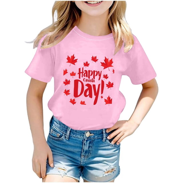 Birdeem Chemises pour Filles Chemises pour Enfants T-Shirt Graphique à Manches Courtes Col Rond Crop Top pour Filles et Garçons de 3 à 14 Ans T-Shirt Tee