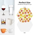 thumbnail image 6 of Picia Lemon Orange Printed Leather Coasters for Drinks, 4" Drink Coasters Set of 4 for Tabletop Protection, Handmade Luxurious Home Décor and Housewarming Gift -Hexagon, 6 of 6