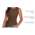 thumbnail image 4 of Remera PRETTYGARDEN 2025 Verano Ajustada con Frunces Café Talle S, 4 of 7
