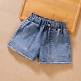 thumbnail image 2 of Zshosam Toddler Jean Shorts Girls Baby Toddler Girls Denim Shortie Shorts Size 3T 4T,(Blue 3-4 Years), 2 of 4