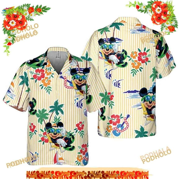 Hawaiian Mickey Mouse Shirt Mens Beach Shirts