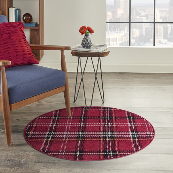 Nourison Grafix 3' x Round Red Christmas Indoor Rug