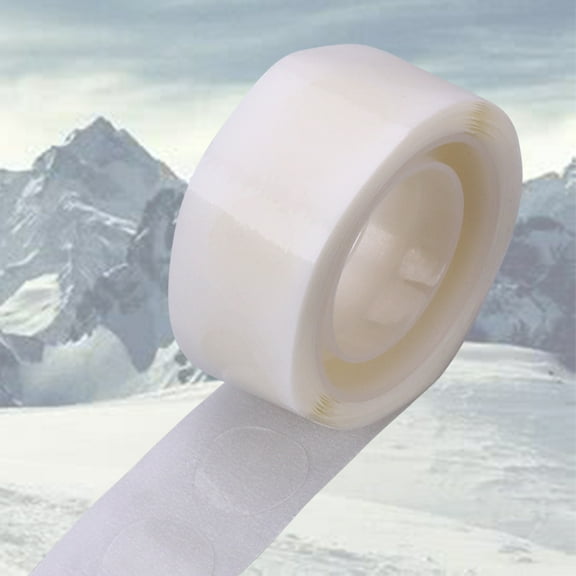 GARVALON 1 Roll Removable Adhesive Point Tape for Balloon Decoration No Residue Sticky Round Transparent White