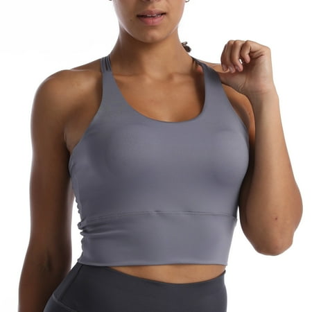 

Womens With Chest Pad Beauty Back Breathable Fitness Running Sports Yoga Tops