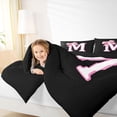 thumbnail image 3 of Erosebridal Bowknot Initial Alphabet M Twin Comforter Sets,Dreamy Princess Bowtie Kids Bedding Set For Girls,Reversible Black 2pcs, 3 of 7