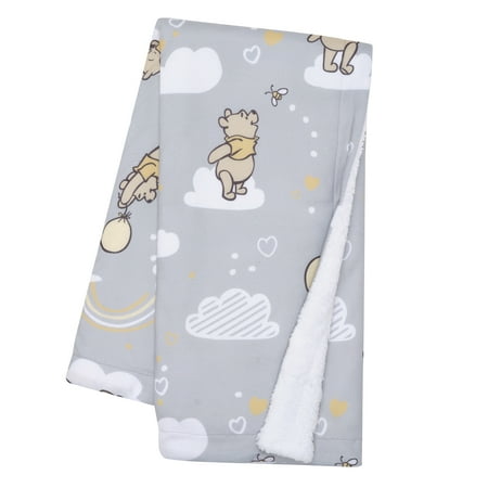 UPC: 0084122015944 | Lambs & Ivy Hunny Bear Pooh Baby Blanket – Gray Animals Disney Bear