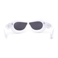 thumbnail image 4 of Womens Unique Balloon Thick Racer Shield Retro Sunglasses White Black, 4 of 4