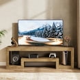 thumbnail image 2 of Finmind TV Stand for 55/60/65 Inch TVs, 63 Inch Farmhouse Entertainment Center with Open Storage Shelves, Television Console Table for Living Room, Bedroom, Natural Brown, 2 of 9