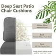 thumbnail image 5 of Outdoor Chair Cushion Set, Thickened 24 x 24 x 5 Inch Patio Furniture Cushions, Waterproof & Fade Resistant Outdoor Seat Cushions with Ties for Chair Sofa Couch (Dark Gray), 5 of 18