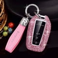 thumbnail image 6 of Key Fob Cover Compatible with Toyota Prius Camry Corolla CHR RAV4 Land Cruiser Highlander Avalon GT86 2017-2026 4 Button Keychain Case Holder Protector,Pink, 6 of 8