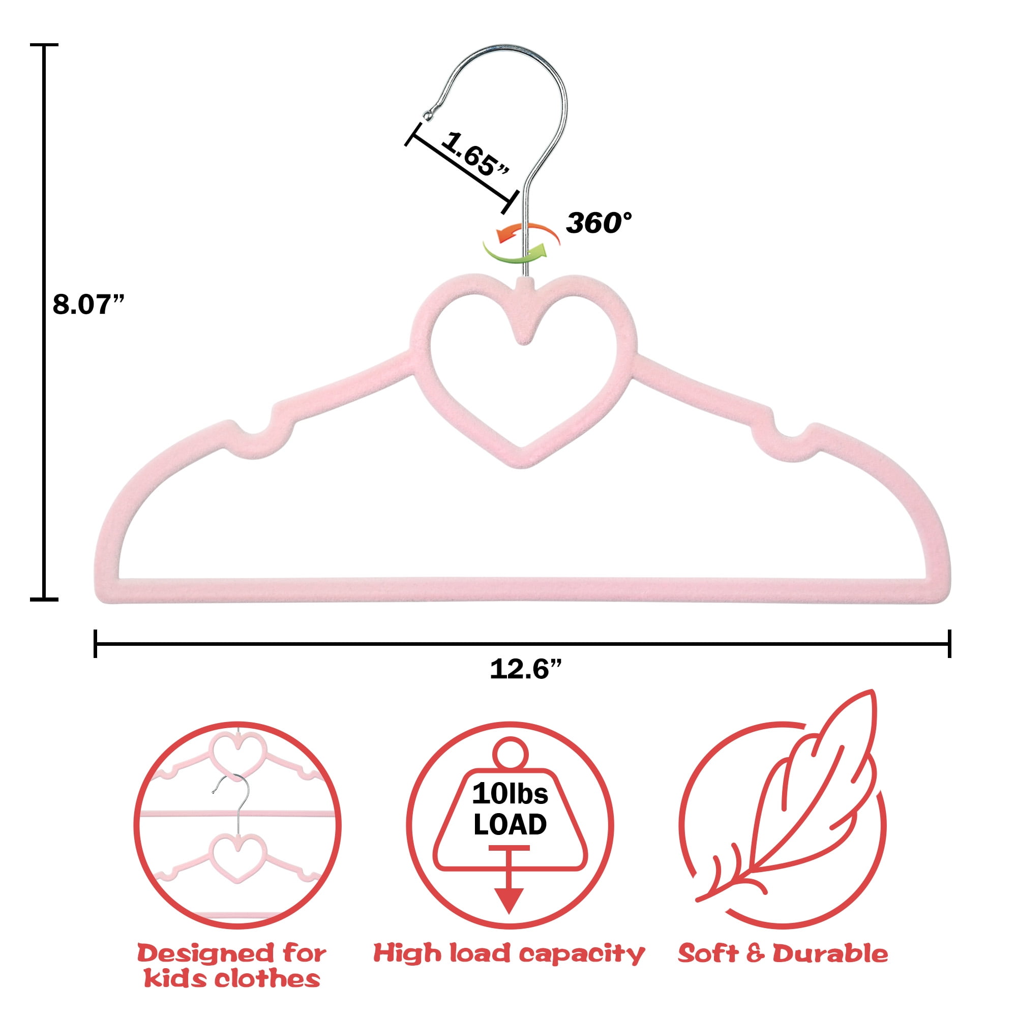 50 Pack Kids Hangers,Premium Velvet Strong and Durable Baby Hangers, Non-Slip Toddler Hangers, Baby Clothes Hangers With 360°Swivel Hook,12.8”Children Hangers,Ultra Slim and Stackable Space Saving