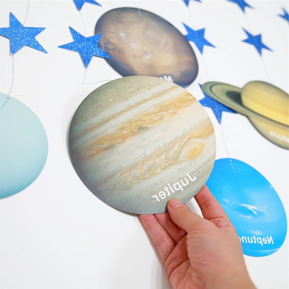 Moluckfu Planet-Themed Buntings Durable Party Decorations Assorted Colors