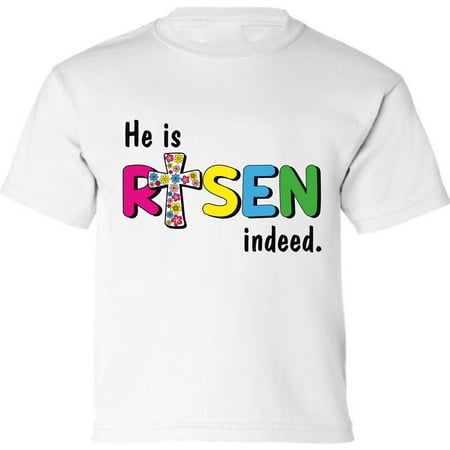 

He Is Risen Indeed Graphic Shirt - Happy Easter Day Toddler Tees for Kids - Outfit Toddler Boys Girls T-Shirt Gifts