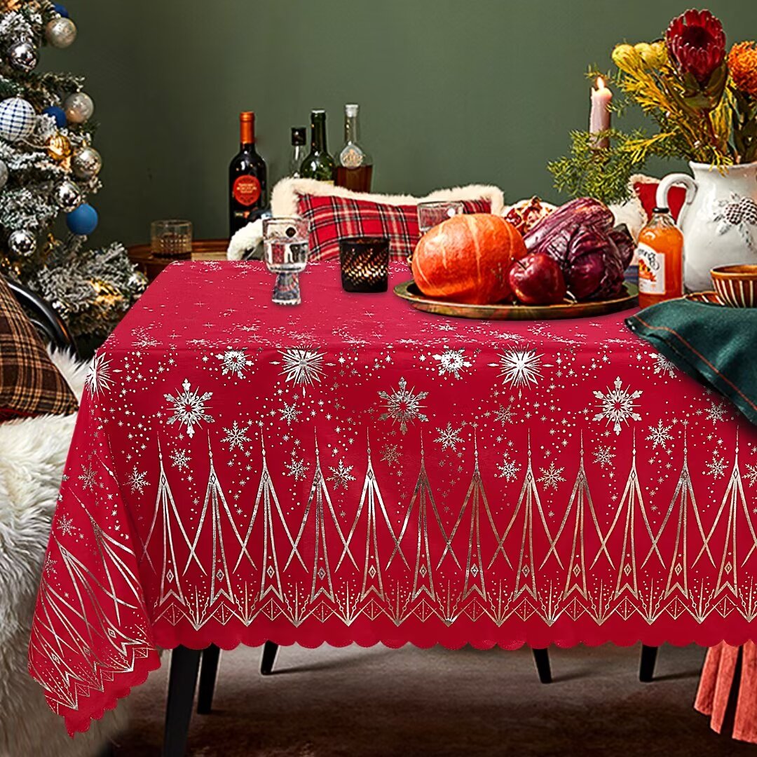 LUSHVIDA Christmas Tablecloth, 60" x 84" photo 5