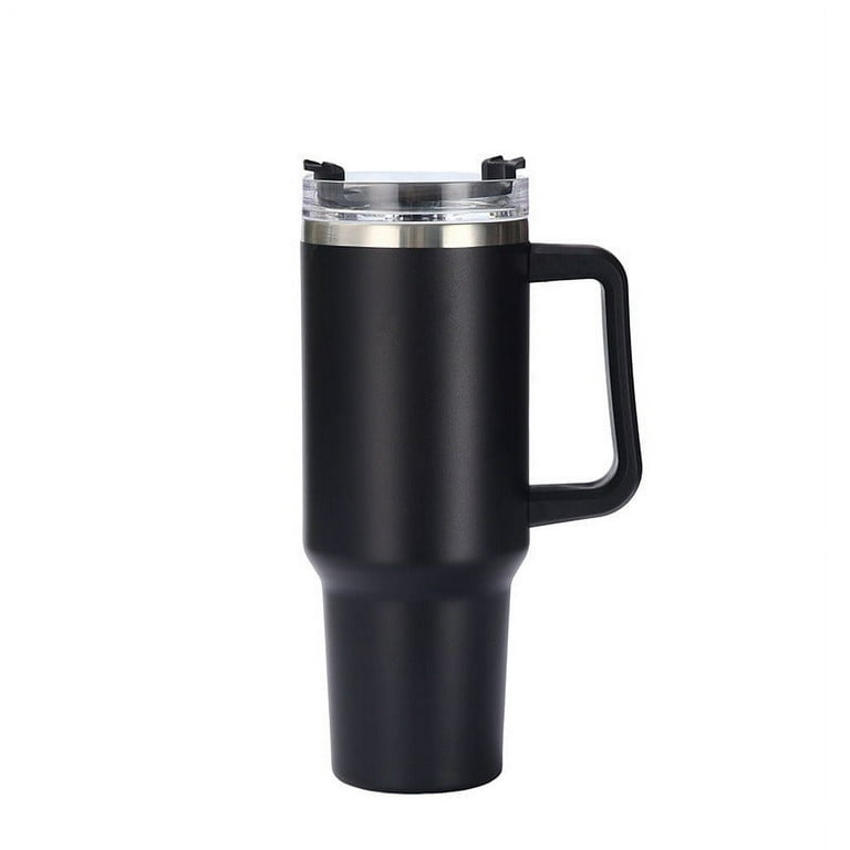 40 oz. With Logo Stainless Steel Thermos Handle Water Glass With Lid And  Straw Beer Glass Car Travel Kettle Outdoor Water Bottle 