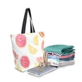 thumbnail image 2 of FORMRS Womens Canvas Tote Bag with Zipper Inner Pocket Shoulder Handbag, White Grapefruit Slices, 2 of 7