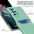 thumbnail image 4 of Decase Card Slot Case for Samsung Galaxy S23 Ultra,Shock-Absorbing Protective Case with Card Holder,Metal CD Pattern Camera Lens Invisible Bracket ,Soft TPU Cover Microfiber Inner Case, Mint, 4 of 7