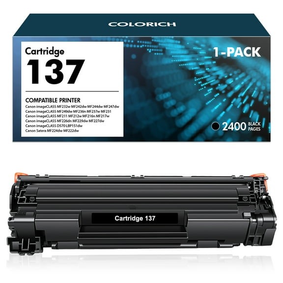 137 Toner Cartridge Black Compatible for Canon 137 CRG-137 imageCLASS MF232w MF242dw D570 MF236n MF244dw MF247dw MF227dw MF220 MF230 MF240 MF210 series Laser Printer Ink(1-Pack)