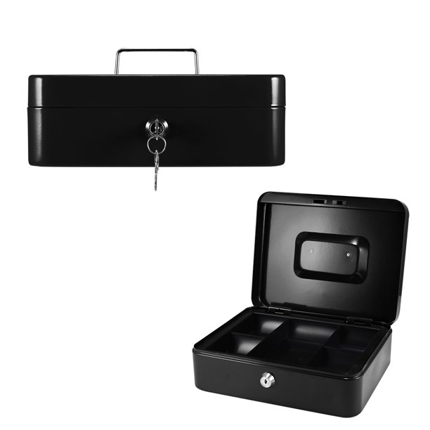 Jygee Cash Box Money Bank Deposit Steel Security Petty Cash Container