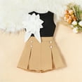thumbnail image 6 of ITSAME Girls Outfits 2-Piece, Big Flower Sleeveless Tops and Skorts Summer Fashion Dressy Clothes Khaki Size 2-3, 6 of 8