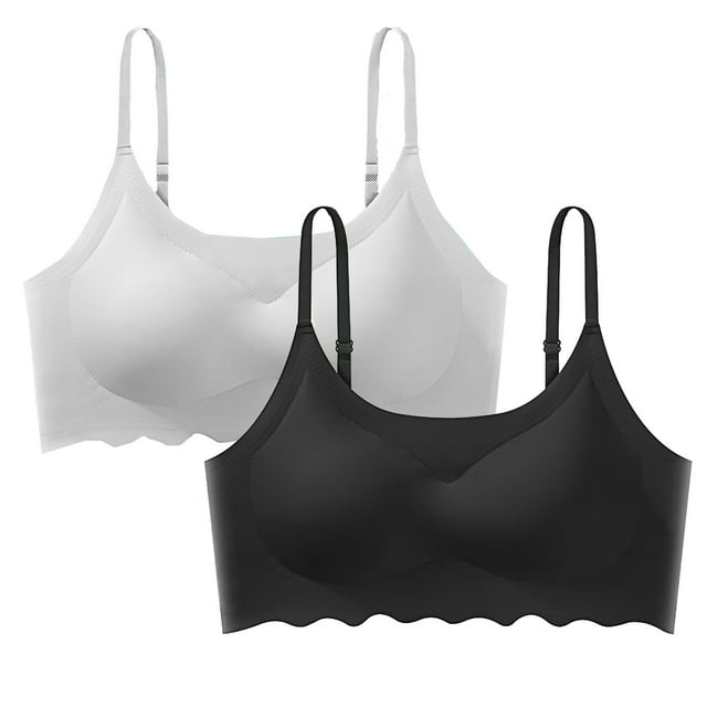 Bras for Women, 2PC Womans Embroidered Glossy Comfortable Breathable Bras Comfort Bralettes Everyday Bra