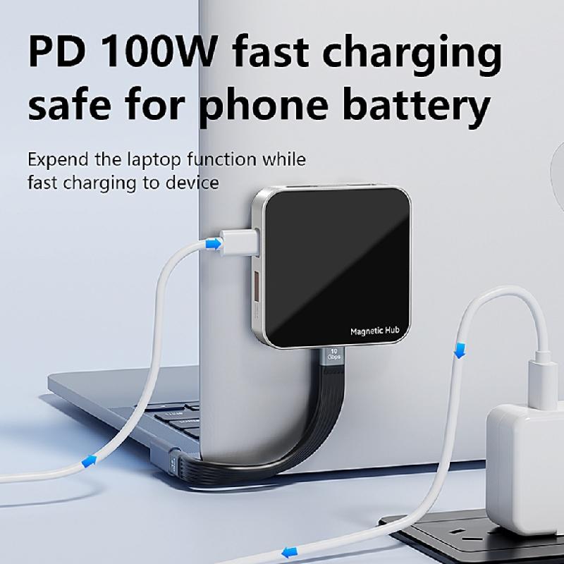 Magnetic USB C Adapter 7/8 Port Docking Station PD100W Fast Devices Connection